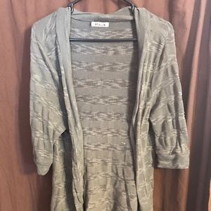 Olive knitted striped cover up