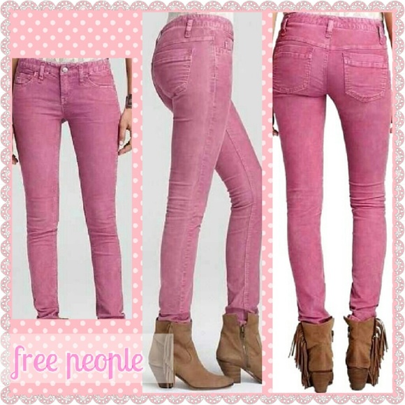 Free People Low Rise Corduroy Skinnies