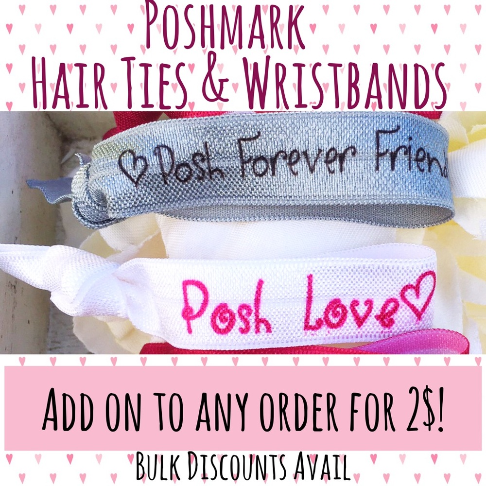 POSHMARK HAIR TIES & WRIST BANDS! PFF & POSH ❤️️