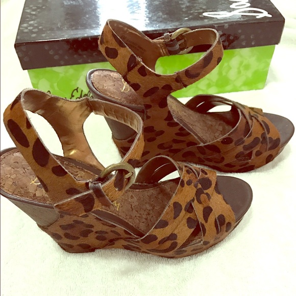 Sam Edelman leopard print wedges size 6