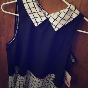 Black and White Blouse