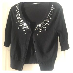 Jeweled Express crop cardigan size small