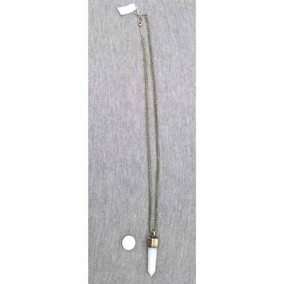 NWT Kendra Scott Jayce White Banded Agate Necklace - Picture 3 of 3