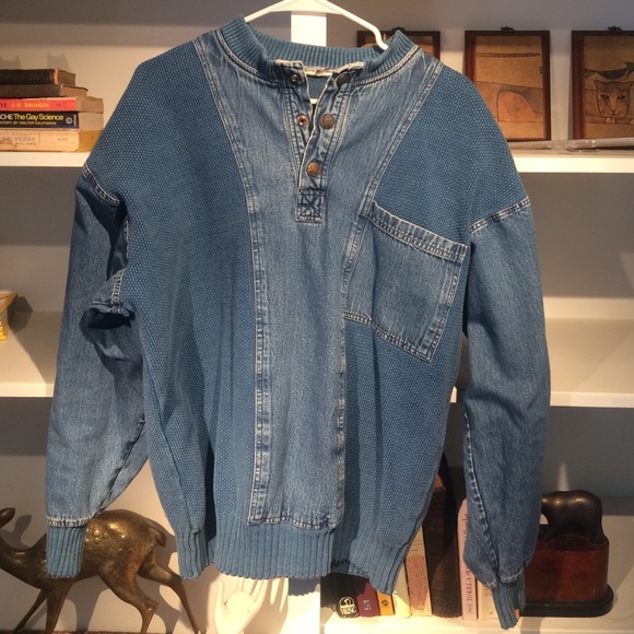 Vintage Other - Vintage long sleeve denim sweater