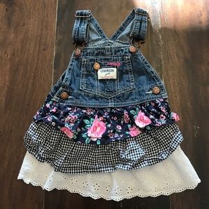 Osh Kosh overall dress flowers 18 month