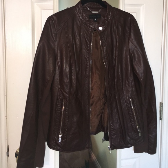 Brown leather jacket