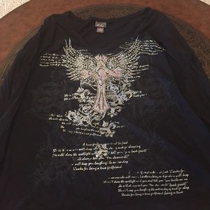 Plus size 3X black long sleeve shirt