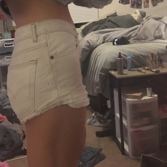 White Levi shorts