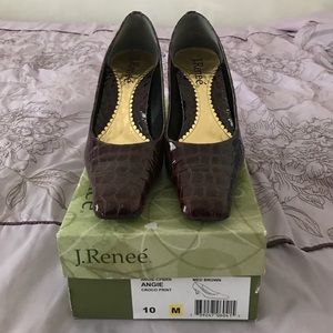 Brown croc print J. Renee heels | Size 10 M
