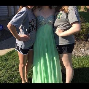 Pastel Green Sweetheart Neck Line Prom Dress