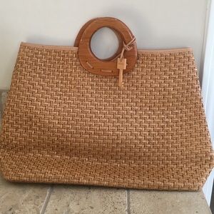Woven Fossil tote