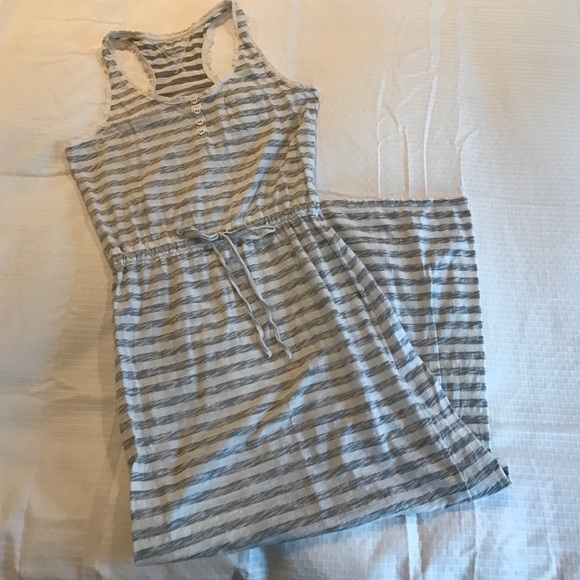 Gray and off-white maxi dress