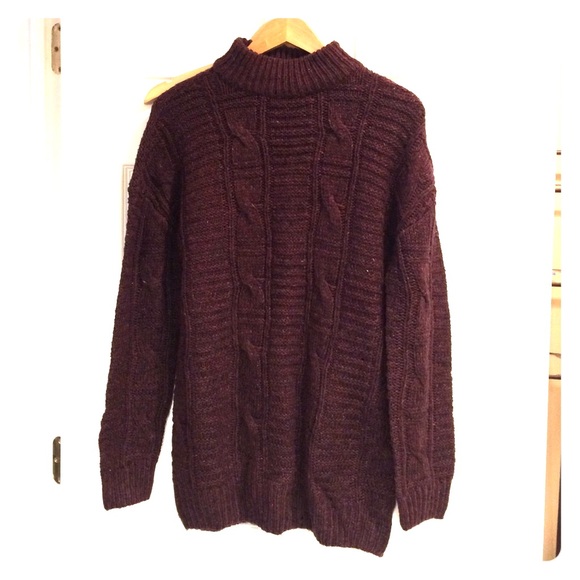 Long maroon sweater