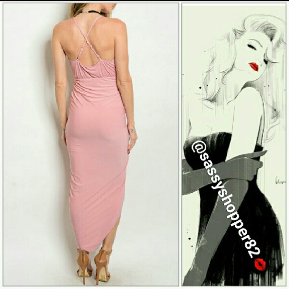 🔥LAST 1🔥 Blush pink draped front dress - Picture 2 of 4