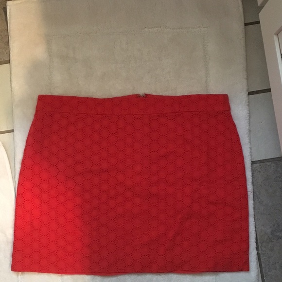 Gap red eyelet mini skirt