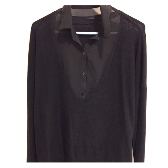 Sweater/ button up combo shirt