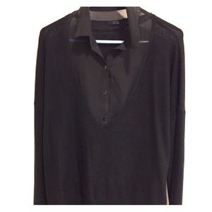 Sweater/ button up combo shirt