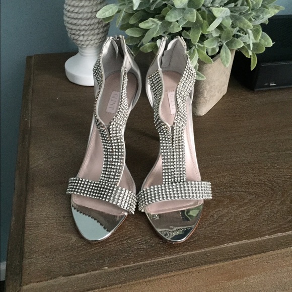 Glint sparkly silver high heels