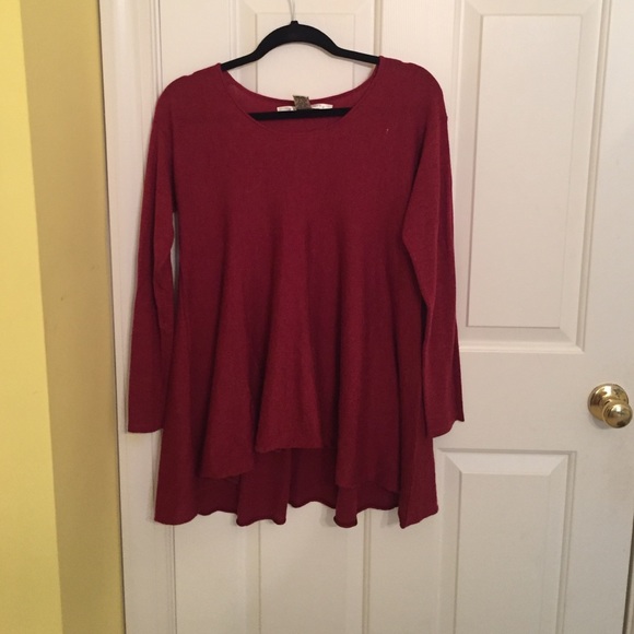 Red flowy sweater