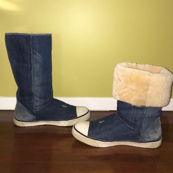 Ugg Australia Boots Denim Shearling Sneaker 9.5