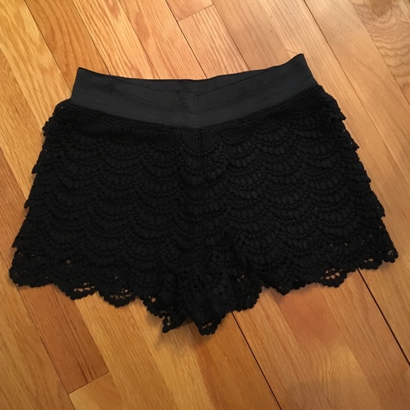 Crochet high waist shorts