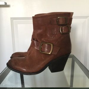 Lucky brand distressed leather boots.