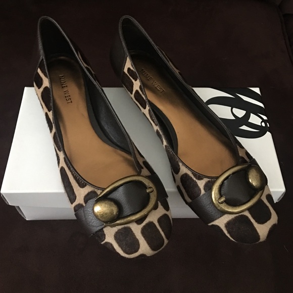 Nine West faux pony hair flats