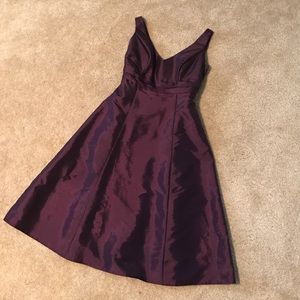 Purple jeweled color bridesmaid dress