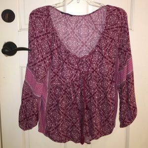 American eagle quarter length sleeve blouse