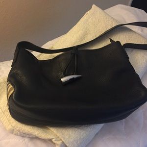 Burberry black pebbled leather Nova Check purse