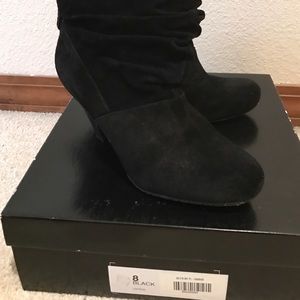 Black Suede BCBG Ankle Booties