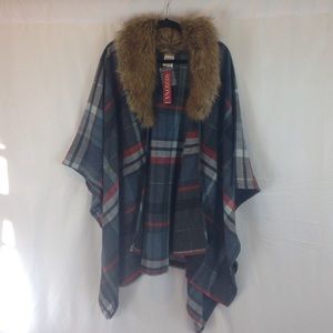 Target Merona Plaid Jacket Cape