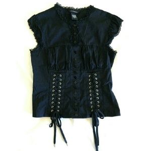 Moda International black button down top