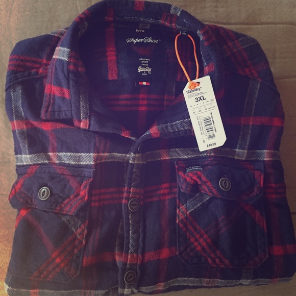Superdry Milled Flannel Shirts - Niagra Blue