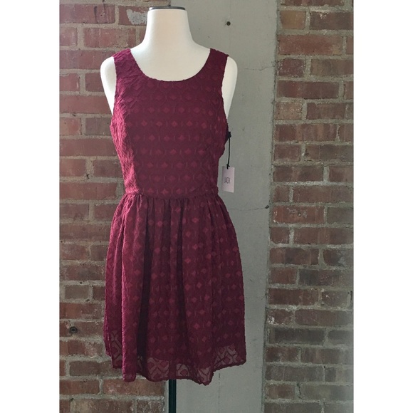 Jack by bb dakota burgundy lined sheer dress - Picture 3 of 6