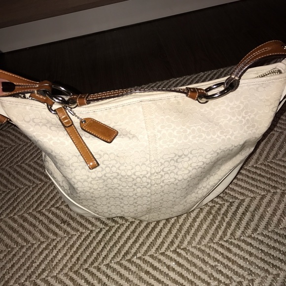 White monogram hobo Coach Bag