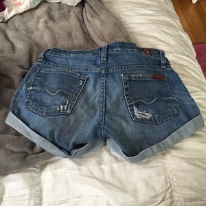 Sz 25, 7 for all mankind ripped jean shorts