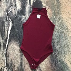 Forever 21 Wine Knit Bodysuit