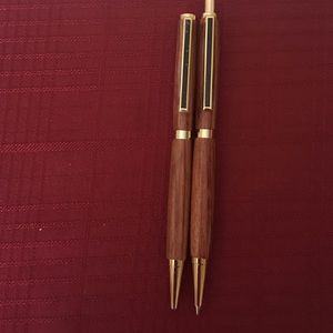 24K Gold Slimline Pen & Pencil Set. Hand made.