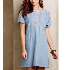 Anthropologie Holding Horses Chambray Dress