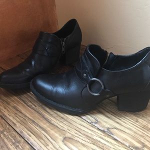 BORN black leather booties