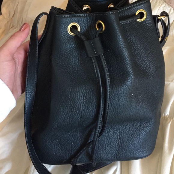 Dark emerald bucket bag