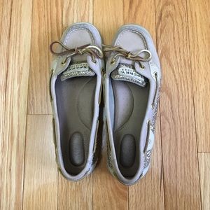 Gold Sparkly Sperry Top-Siders