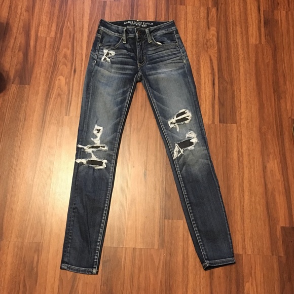 American Eagle Ripped Patch Jeans