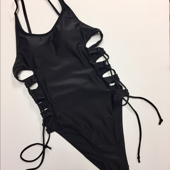 black swimming suite one piece sw223 - Picture 4 of 4