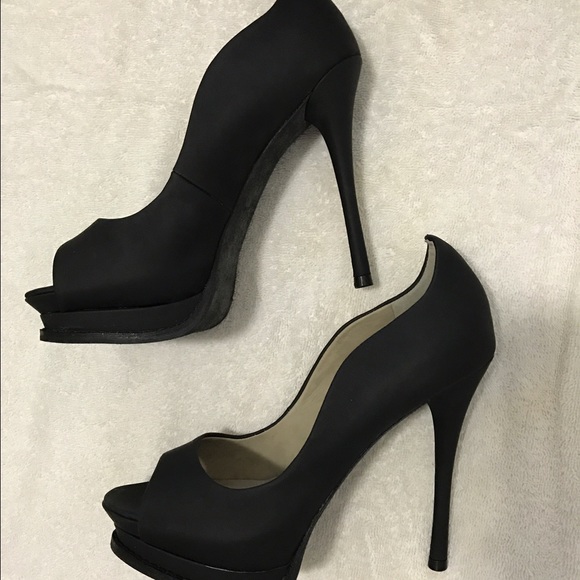 Gunmetal black open toe heel size 36 1/2 - Picture 2 of 4