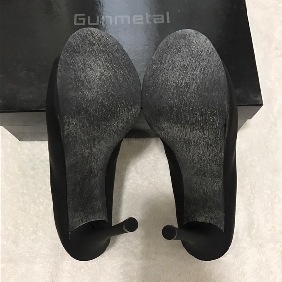 Gunmetal black open toe heel size 36 1/2 - Picture 4 of 4