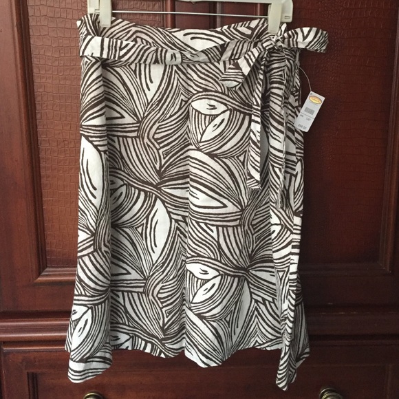 Talbots Irish Linen brown and off-white skirt