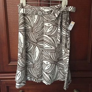 Talbots Irish Linen brown and off-white skirt