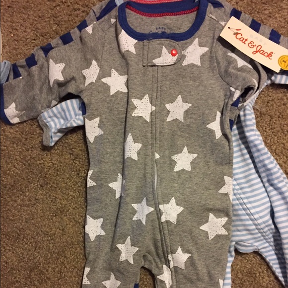 NWT 3 set footed onsies